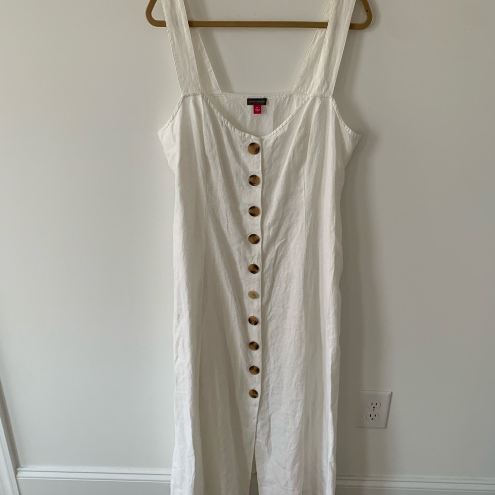 Vince Camuto linen ivory  Button-Down Dress XL. NWOT maxi